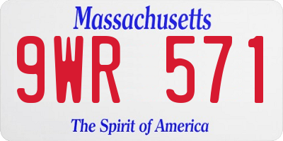 MA license plate 9WR571