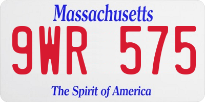 MA license plate 9WR575