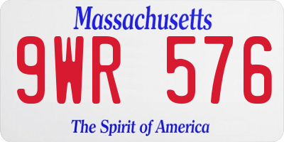 MA license plate 9WR576