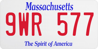 MA license plate 9WR577