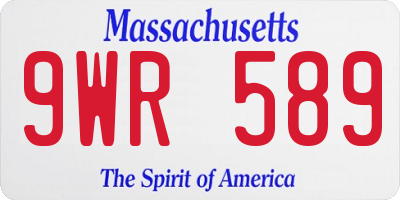 MA license plate 9WR589