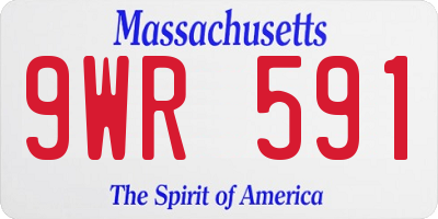 MA license plate 9WR591