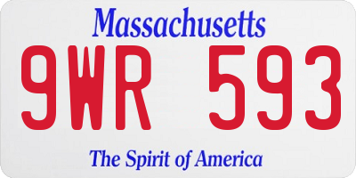 MA license plate 9WR593
