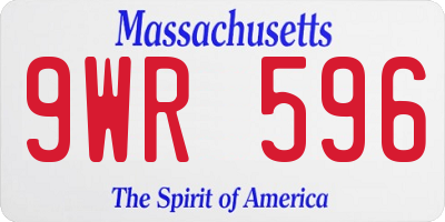 MA license plate 9WR596