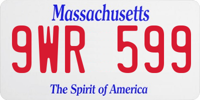 MA license plate 9WR599