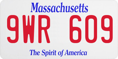 MA license plate 9WR609
