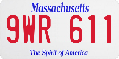 MA license plate 9WR611