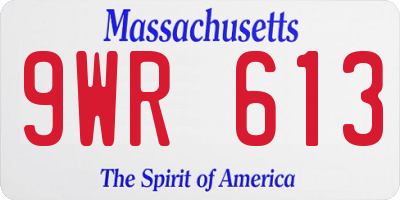 MA license plate 9WR613