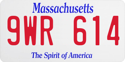 MA license plate 9WR614