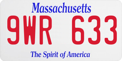 MA license plate 9WR633