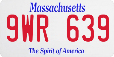 MA license plate 9WR639