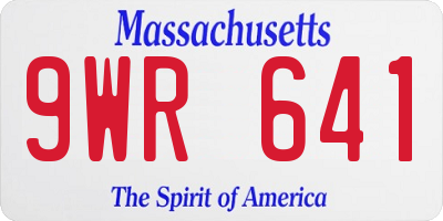 MA license plate 9WR641