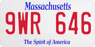 MA license plate 9WR646