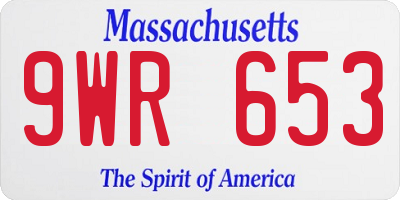 MA license plate 9WR653