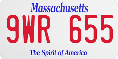 MA license plate 9WR655