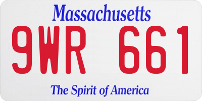 MA license plate 9WR661