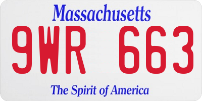MA license plate 9WR663