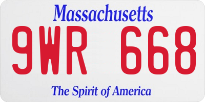 MA license plate 9WR668