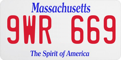 MA license plate 9WR669