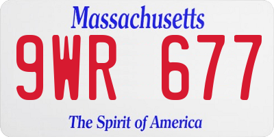 MA license plate 9WR677