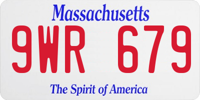 MA license plate 9WR679