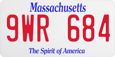 MA license plate 9WR684
