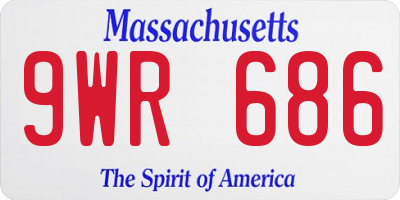 MA license plate 9WR686