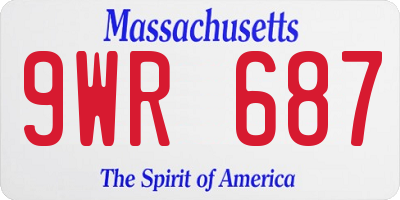 MA license plate 9WR687