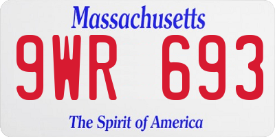 MA license plate 9WR693