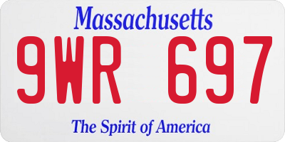 MA license plate 9WR697