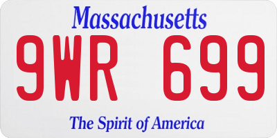 MA license plate 9WR699
