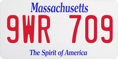 MA license plate 9WR709
