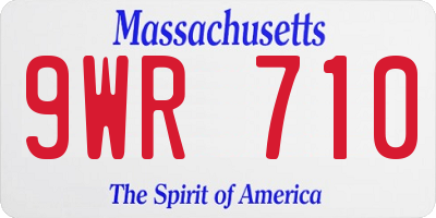 MA license plate 9WR710