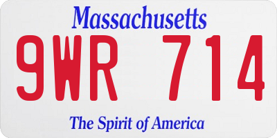 MA license plate 9WR714