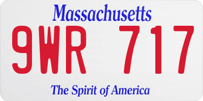 MA license plate 9WR717