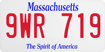 MA license plate 9WR719