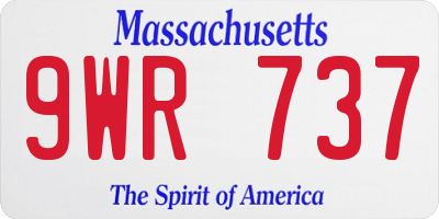 MA license plate 9WR737