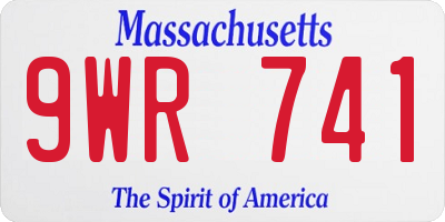 MA license plate 9WR741