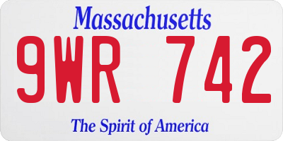MA license plate 9WR742