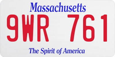 MA license plate 9WR761