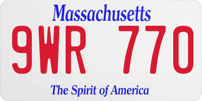 MA license plate 9WR770