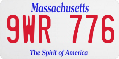 MA license plate 9WR776