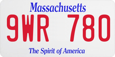 MA license plate 9WR780