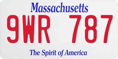 MA license plate 9WR787