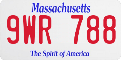 MA license plate 9WR788