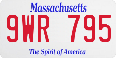 MA license plate 9WR795