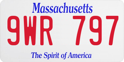 MA license plate 9WR797