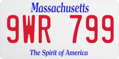 MA license plate 9WR799