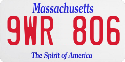 MA license plate 9WR806