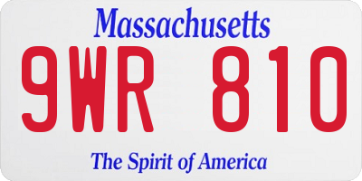 MA license plate 9WR810